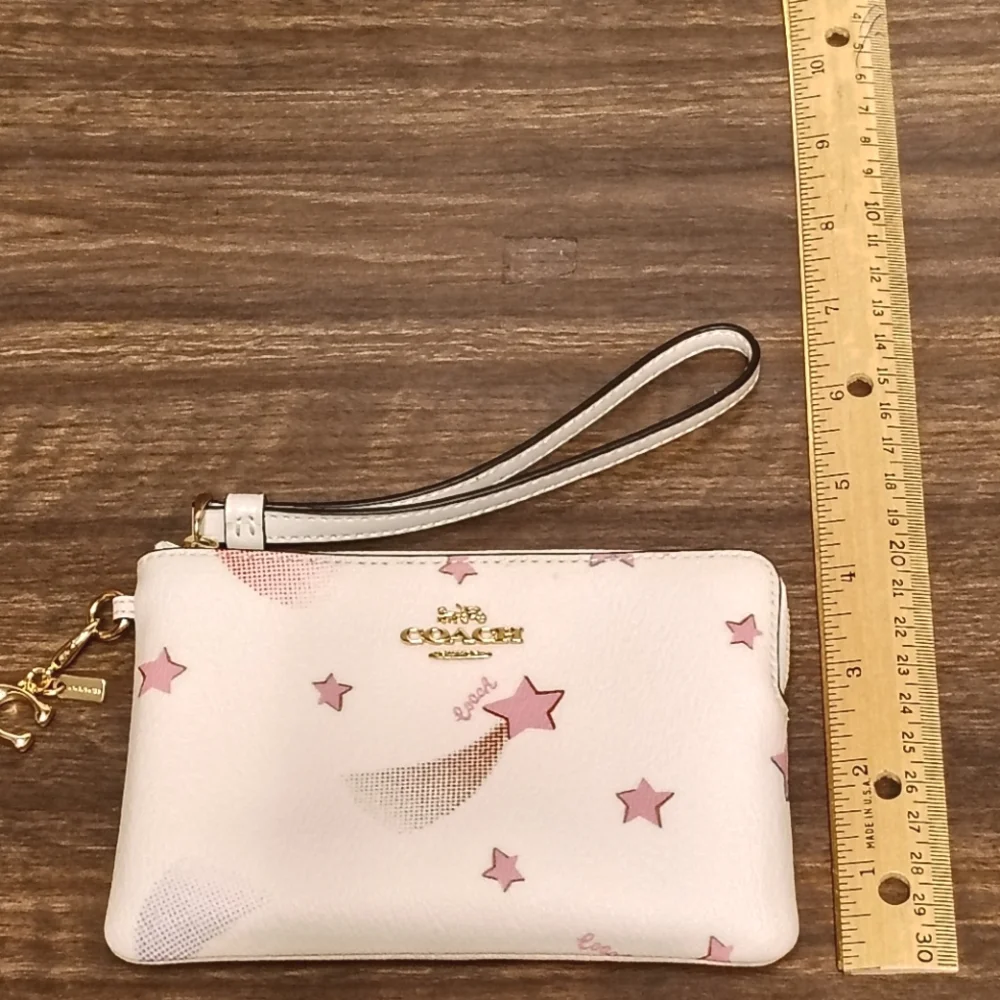 Like New COACH Shooting Stars Logo Zip Wristlet